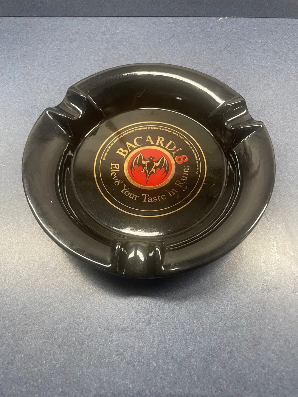 Black Logo Ceramic Ashtray - Black